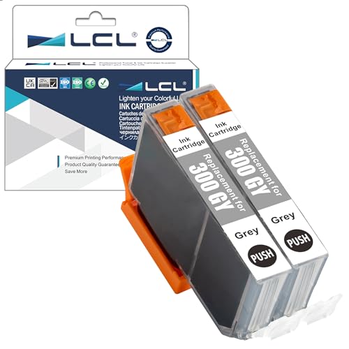 LCL kompatibel Tintenpatrone PFI-300 PFI-300GY Pigment (2Pack Grau) Kompatibel für Canon imagePROGRAF PRO-300 von LCL