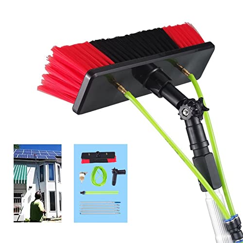 LCYFBE 5-12 m Water-Carrying Telescopic Rod, Telescopic Pole Washing Brush,Window Cleaning Rod, for photovoltaic solar Panels, Windows, car wash Brush（8m/26ft Rute，30 cm Bürstenkopf） von LCYFBE