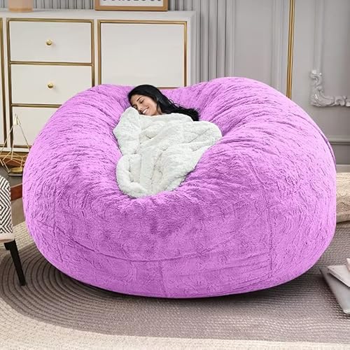 LCYFBE Sitzsack-Stuhlbezug (nur Bezug, kein Füllstoff)，weicher Flauschiger PV-Samt, waschbar,fauler Sofa-Bettbezug, Wohnzimmer, Schlafzimmer, Möbel außen （#12，4FT(135 * 65cm)） von LCYFBE