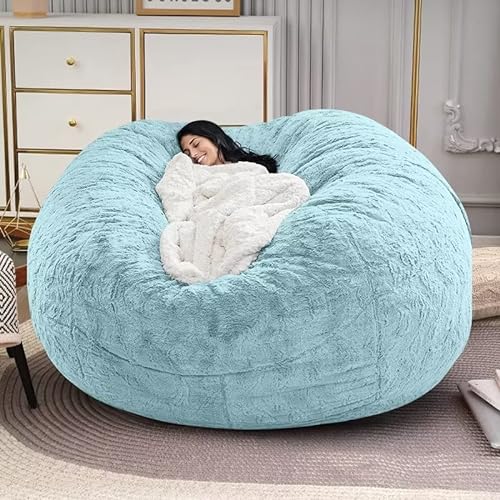 LCYFBE Sitzsack-Stuhlbezug (nur Bezug, kein Füllstoff)，weicher Flauschiger PV-Samt, waschbar,fauler Sofa-Bettbezug, Wohnzimmer, Schlafzimmer, Möbel außen （#16，4FT(135 * 65cm)） von LCYFBE