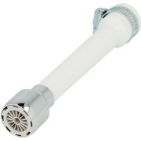 Le Sanitaire - Flexibel mit weichem Strahlregler (bp) mit Schelle, weißer Kunststoff von LE SANITAIRE