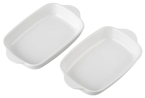 2x Auflaufform Ofenform Backform Klein aus Keramik - Ideal für 2 Personen - Auflaufform für Lasagne Tiramisu uvm - 2er Set von LEAD Home