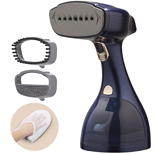 LEBENLANG Steamer Dampfglätter 1500W & 25g/min LCD - 300ml Dampfbürste mit Bügelhandschuh - Dampf Glätter Taschensteamer - Kleidung Bügeln Steam Iron & Go Reisebügeleisen Mini Reise Dampfbügeleisen von LEBENLANG