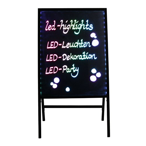LED-Highlights Deko Leuchtschild Reklame Tafel 80 x 60 cm Fernbedienung 7 Led Farben Leuchttafel Werbeschild 8 Neon Stifte Buchstaben bunt beschreibbar von LED-Highlights