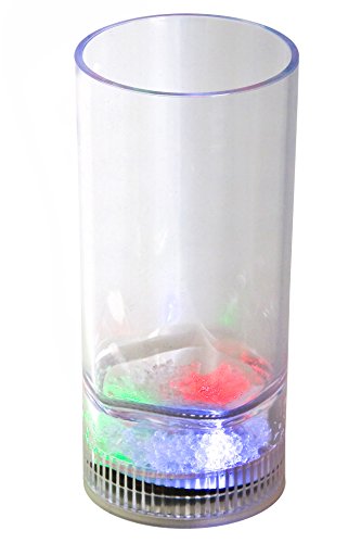 LED-Highlights Led Glas Becher Longdrinkglas 350 ml Led bunt oder blinkend Batterie wechselbar Bar Kunststoff Trinkglas beleuchtet Cocktailglas Leuchtglas von LED-Highlights
