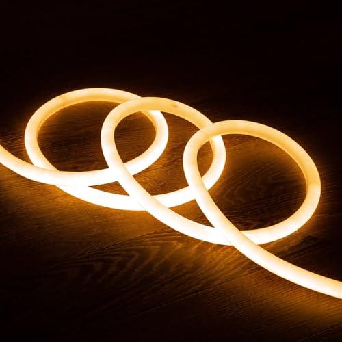 LEDKIA LIGHTING LED-Streifen Neon Dimmbar 220V AC 120 LED/m Rund 360 Warmes Weiss IP67 nach Mass Schnitt alle 100cm, LED Strip, LED Leiste, LED Band, LED Beleuchtung, LED Lichtleiste, LED Lichtband von LEDKIA LIGHTING