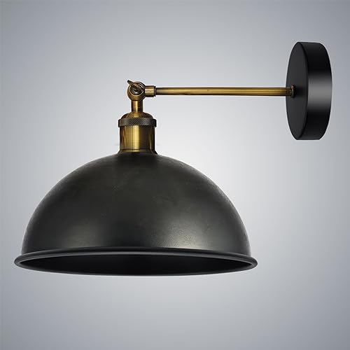 Industrielle Wandleuchte, schwarze Vintage-Wandleuchte, E27-Sockel, Antik-Stil, einzigartige Metallkegelform von LEDSone