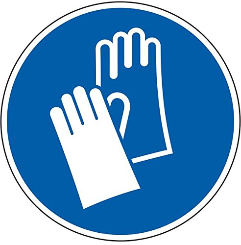 LEMAX® Gebotsschild Handschutz benutzen, ASR/ISO, Folie, selbstklebend, Ø 100mm von LEMAX