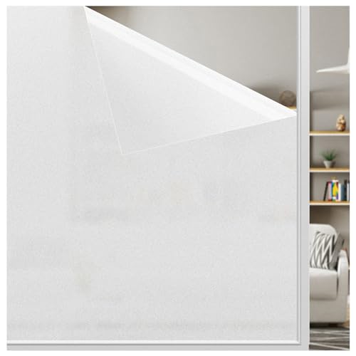 LEMON CLOUD Fensterfolie Blickdichte Sichtschutzfolie Selbsthaftend Milchglasfolie Statische Fensterfolien Anti-UV Fenster Folie Für Büro Zuhause Badzimmer Weiß Matt 60x300cm von LEMON CLOUD