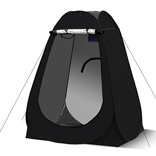 LEMROE Pop-Up-Umkleidezelt für den Außenbereich mit guter Belüftung Privatsphäre Platz für Camping Picknick Angeln Strand Outdoor Sonnenschutz Dusch-WC (schwarz, 150) von LEMROE