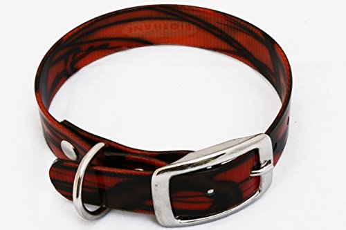 LENNIE BioThane Halsband, Dornschnalle, 19 mm breit, Größe 34-40 cm, Orange-Camouflage von LENNIE