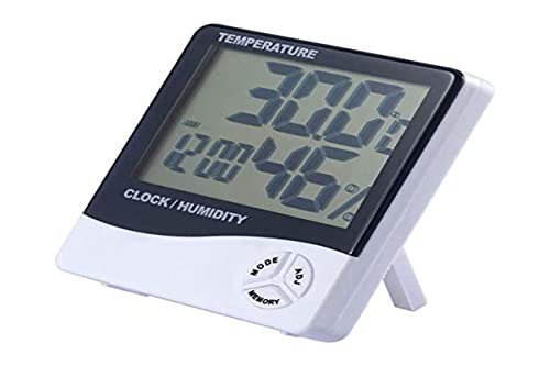 LEOFLA Uhr mit Datum und Display LCD 12/24 Stunden Alarm Thermometer Hygrometer von LEOFLA