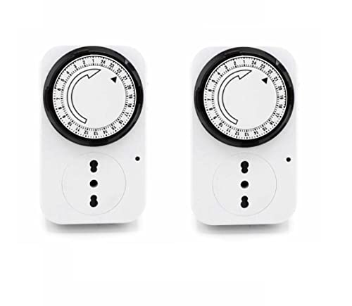 LEOFLA 2 x Einstellbare Timer 24 H Mit programmierbare Analogsteckdose Timing von LEOFLA