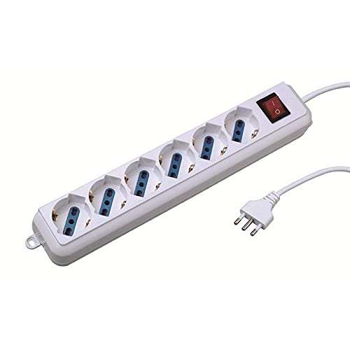 LEOFLA Steckdosenleiste mit 6 Schuko-Steckdosen mit Schalter für Zündung, variabel, Media von LEOFLA