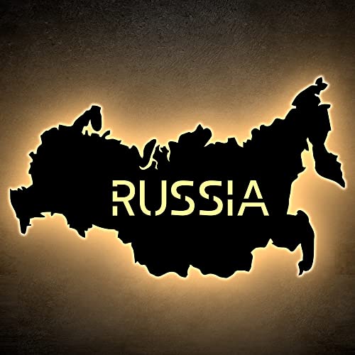 Russland personalisiert mit Wunschtext Russia Россия Lasergravur LED Schlummerlicht für Schlafzimmer Wohnzimmer Geschenk von LEON FOLIEN