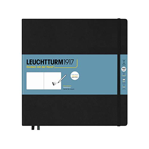 LEUCHTTURM1917 362358 Skizzenbuch Quadrat, Hardcover, 112 Seiten (150 g/m²), Schwarz von LEUCHTTURM1917