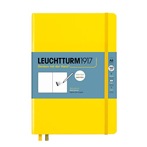 LEUCHTTURM1917 362364 Skizzenbuch Medium (A5), Hardcover, 112 Seiten (150 g/m²), Zitrone von LEUCHTTURM1917