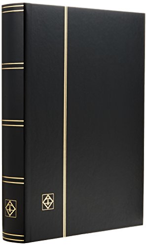 Leuchtturm 321487 Briefmarken-Sammel-Album - Einsteckbuch Basic - 64 schwarze DIN A4-Seiten - unwattiert, schwarz von LEUCHTTURM1917