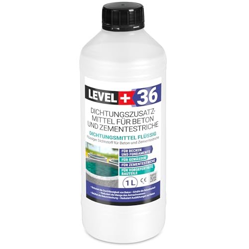 Dichtungsmittel Flüssig 1L Mörtelzusatzmittel für Zementestrich Fugenmörtel Plastifizierer RM36 von LEVEL+