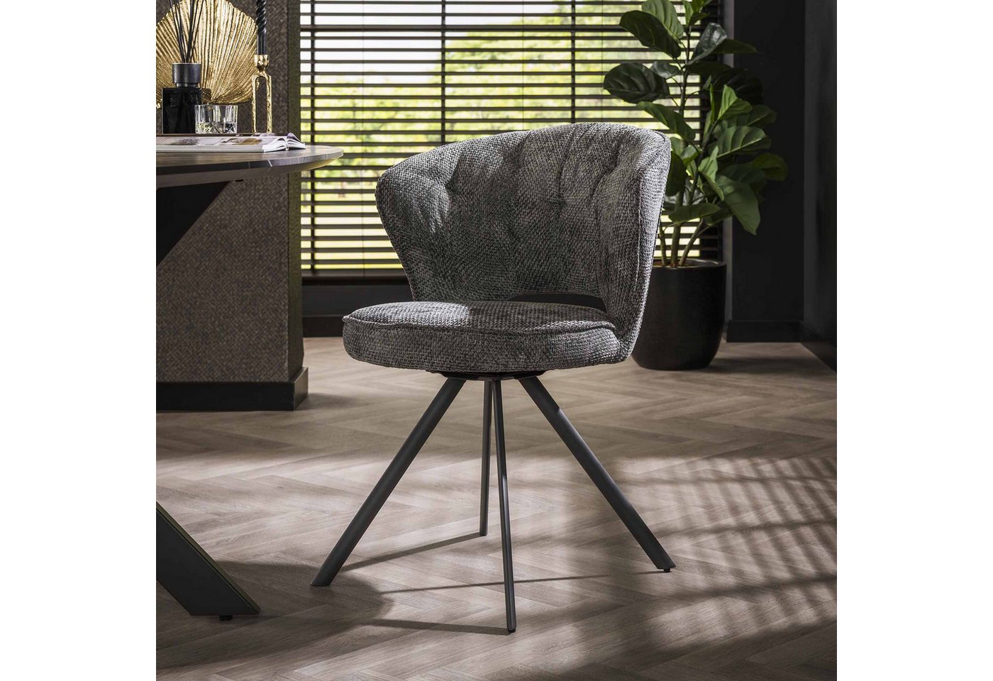 LEVEN Lifestyle Esszimmerstuhl 2´er Set Stuhl SWING Drehstuhl drehbar halbrunde Rückenlehne, 2´er Set von LEVEN Lifestyle