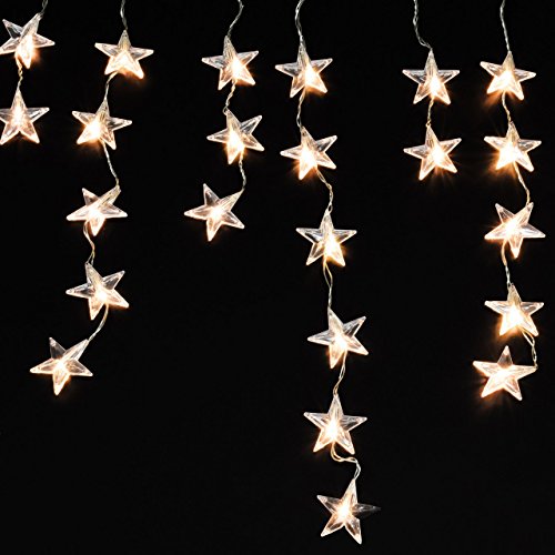 40er LED Sternenkette Eiszapfen Warmweiss weiss von LINDER EXCLUSIV