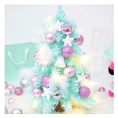 Künstliche Weihnachtsbäume Sakura-Weihnachtsbaum mit Farbverlauf 45 cm/17,7 Zoll Desktop-Mini-Weihnachtsbaumschmuck for Weihnachten/Esstischdekoration DIY kleiner Weihnachtsbaum (Color : Blue with Lig von LGESR