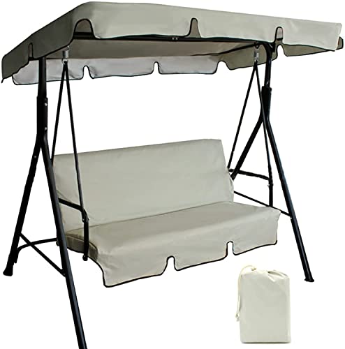 LGESR 2/3 Sitzergrößen Hängemattenabdeckung Swing Stuhl Baldachin Ersatz, Gartenschwingung Wasserdichtes Abdeck (Color : Beige, Size : 195x125x15cm/seat 150cm) von LGESR