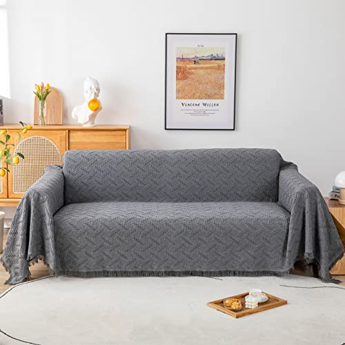 LHGOGO Tagesdecke Wohndecke Sofadecke Große Größe Sofa Überwurf Es ist Die Erste Wahl für Familie Reisen und Büro 180 x 230cm Grau von LHGOGO