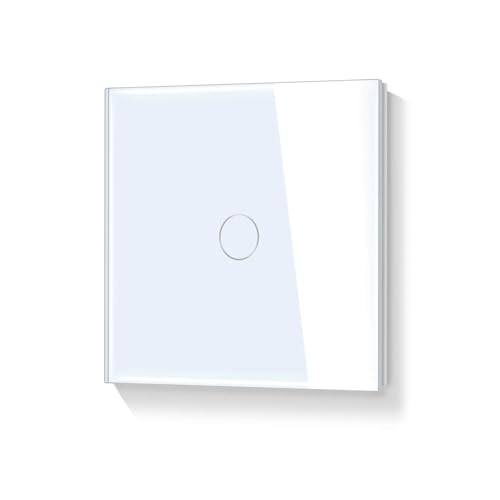 LIAONFOY 1 Fach 2 Weg normaler Touch Schalter Unterputz Berührungsempfindlicher Lichtschalter Weiße Farbe mit Glasrahmen 86mm von LIAONFOY