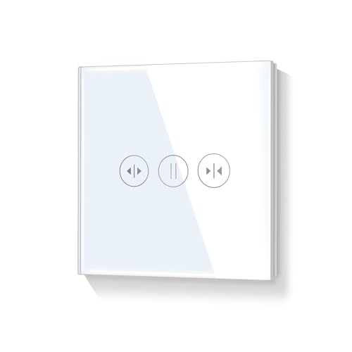 LIAONFOY WIFI WLAN Kontrolliert Vorhangschalter Unterputz Intelligent Berühren Schalter Glas Touchscreen Fernbedienung mit SmartLife Kompatibel mit Alexa Google Home 2.4GHz Neutraldraht Erforderlich von LIAONFOY