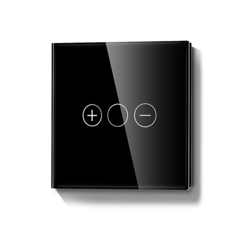 LIAONFOY WIFI Wlan Dimmschalter Unterputz Smart berühren Lichtschalter Glas Touchscreen Schalter LED Dimmer Lichtschalter Schwarz 2.4GHz Neutralleiter Wird Benötigt 86mm von LIAONFOY