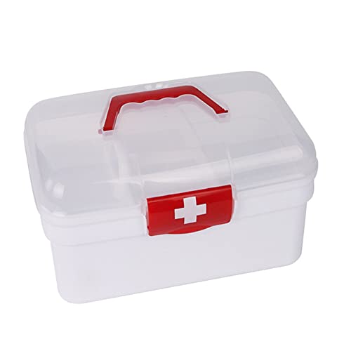 LICHENGTAI Medizinbox Hausapotheke Box Tragbare Plastik Erste Hilfe Box, Multifunktionaler Medizinkoffer Home Medikamenten Aufbewahrung Medizinbox Hausapotheke Box Apothekenbox Medizinkoffer von LICHENGTAI