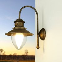 Licht-erlebnisse - Wandlampe innen Echt-Messing Glas in Bronze E27 Maritim Wohnzimmer Küche Wandleuchte - Bronze Antik matt von LICHT-ERLEBNISSE