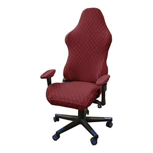 LIFEDX Gamingstuhl-Bezüge Gaming Stuhl bezug 4 Stück,Bürostuhl Drehstuhl Bezug mit Armlehnen/Stuhlrücken Bezug,Dehnbare Stuhl Bezüge für Computer-Spielstuhl, Racing-Stil,Bürostuhl-Ohne Stuhl-Win Red von LIFEDX