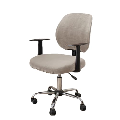 LIFEDX Samtplüsch Bürostuhl Bezug Stretch Bezug für Bürostuhl,Elastische Stuhlhussen Spandex Office Computer Stuhlbezüge,Abnehmbare Waschbare für Bürostuhl Stuhlhussen Bezug- Brown||4PCS von LIFEDX