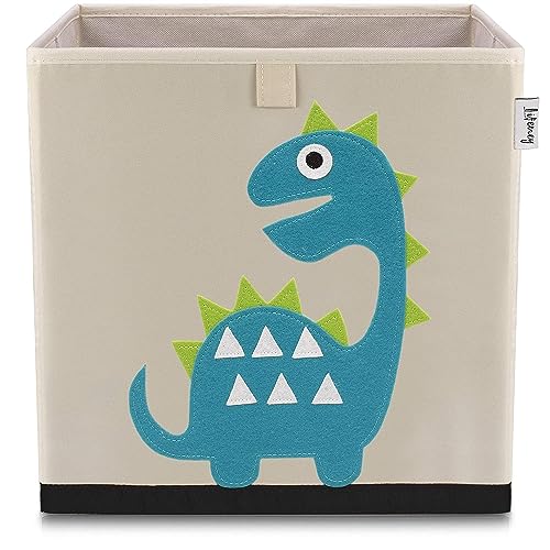 LIFENEY Aufbewahrungsbox mit Dino Motiv I Spielzeugbox mit Tiermotiv passend für Würfelregale I Ordnungsbox für das Kinderzimmer I Aufbewahrungskorb Kinder von LIFENEY