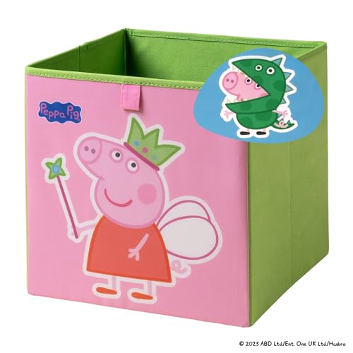 LIFENEY meets Peppa Wutz Aufbewahrungsbox für Kinder – Box mit Peppa Pig Motiven zur Aufbewahrung von Spielzeug – 30 x 30 x 30 cm passend für klassische Würfelregale von LIFENEY