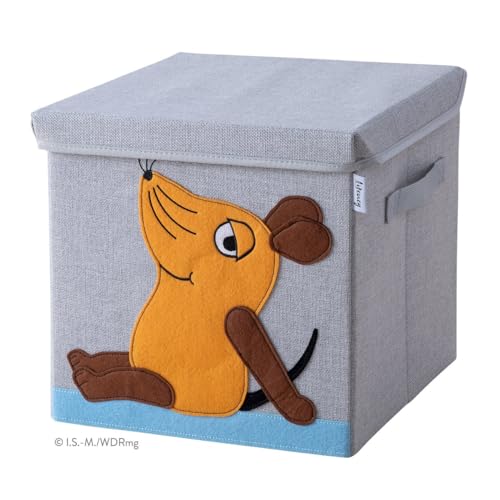 LIFENEY meets Die Maus Aufbewahrungsbox mit Deckel für Kinder – Box mit der kultigen Maus zum Verstauen von Spielzeug – 30 x 30 x 30 cm passend für klassische Würfelregale von LIFENEY