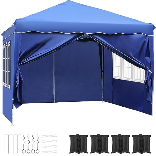 LIFERUN Pavillon 3x3m Wasserdicht Stabil Winterfest, Faltpavillon Faltbar Gartenzelt,Pop Up Partyzelt,Falt Pavillon Zelt mit 4 Seitenwänden,UV Schutz 50+ Metall-Verstrebungen für Camping(Navy Blau) von LIFERUN