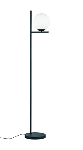 lightling Stehleuchte Paula, schwarz matt metall, Rauchglas, exkl. 1 x E14 max. 28 Watt, Durchmesser: 25 cm, Höhe: 150 cm von lightling