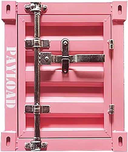 LIJBDDM Industrieller Beistelltisch mit Stauraum, Retro-Metall-Nachttisch mit Schloss, abschließbare Premium-Aufbewahrungsbehälter, Aufbewahrungsschrank, Möbeldekoration (Farbe: Rosa) von LIJBDDM
