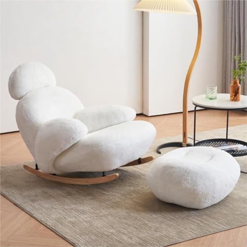 LIJBDDM Moderner bequemer Lounge-Schaukelstuhl, Einzel-Sofasessel mit Fußstütze, Sessel, Einzel-Sofa-Stuhl für Lesezimmer von LIJBDDM