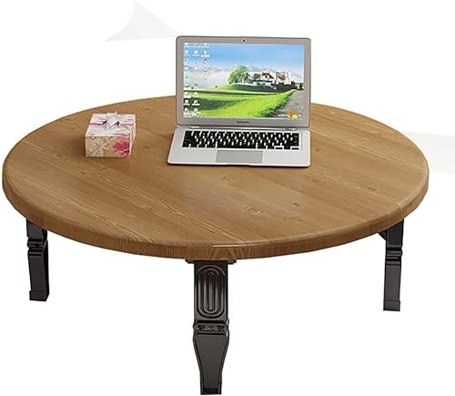 LIJBDDM Zusammenklappbarer runder Tisch, japanischer niedriger Tisch/Couchtisch/Arbeitszimmertisch/Esstisch, für Tatami-Schlafzimmer, Erkerfenstertisch (Größe: 70 cm, Farbe: B) von LIJBDDM