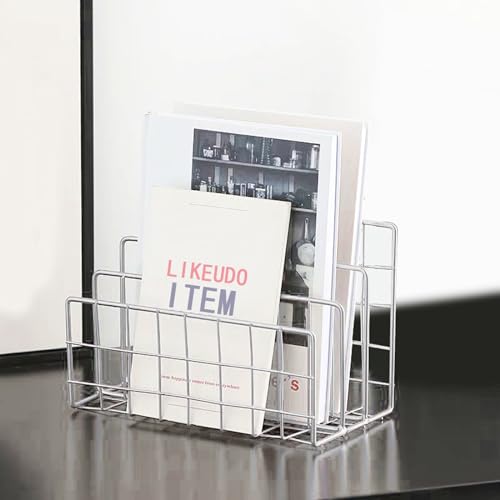 LIKEUDO Silber Metall Schreibtisch Büro Zeitschriften Holder Desktop Magazinhalter Zeitschriftensammler Sorter von LIKEUDO