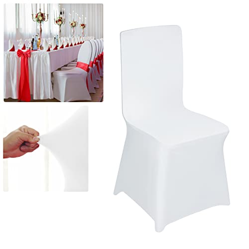 LILIIN 50 Stück weiß Universell Stuhlhussen Stuhl für Esszimmerstühle, Spandex-Stuhlhussen für Wohnzimmer, Esszimmerstuhl-Schonbezug für Hochzeit, Bankett und Party von LILIIN