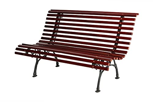 LINDER EXCLUSIV Parkbank Tivoli Holz Eisen Gartenbank Bank Sitzbank 150 x 70 x 81 cm (Dunkelbraun) von LINDER EXCLUSIV