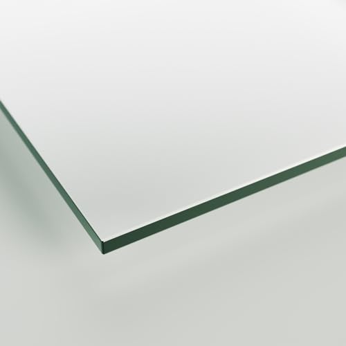 Glasplatte Tisch 100x80 ESG Glas 6mm nach Maß klar - Glasscheibe 100 x 80 cm für Schreibtisch Schminktisch - Sicherheitsglas Glasplatten nach Maß rechteckig als Schutz transparent von LINEA GLAS DESIGN