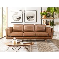 Sofa 3-Sitzer - 100 % Premium-Büffelleder - Braun - Vintage - DANILA von LINEA SOFA