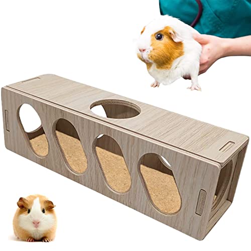 LINGJIONG Hamsterspielzeug - Hamster Tunnel Fluchtspielzeug Kleines Holzversteck - Einfache Installation Sichere Verwendung von Rennmausspielzeug für Hamsterübungen, Training, Erholung von LINGJIONG
