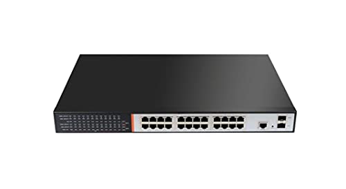 LINK LKSPOE24G Netzwerk Switch 24 Ports Gigabit Poe 300 Watt + 2 Sfp Ports für Glasfaser von LINK